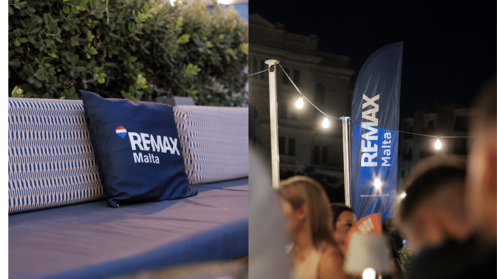 Branded pillow and feather flag